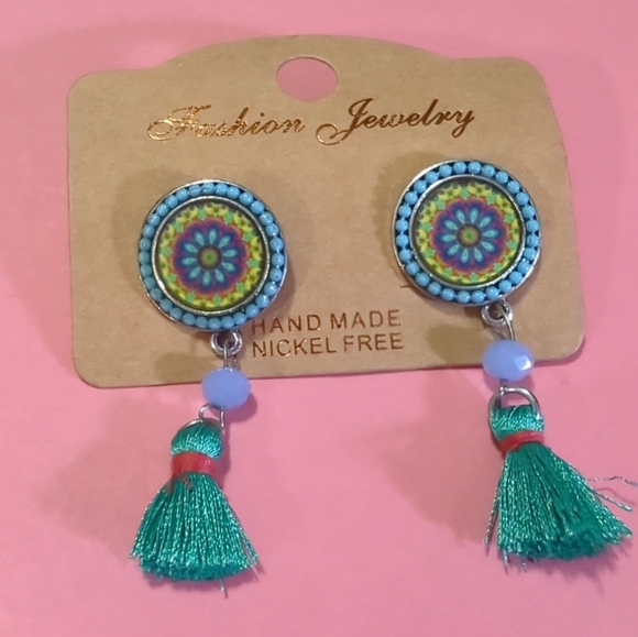 Fashion Jewelry Jewelry - Teal & Purple Tassel Dangle Earrings New With Tag Fashion Jewelry